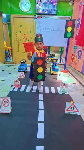 Child at our traffic signal activity